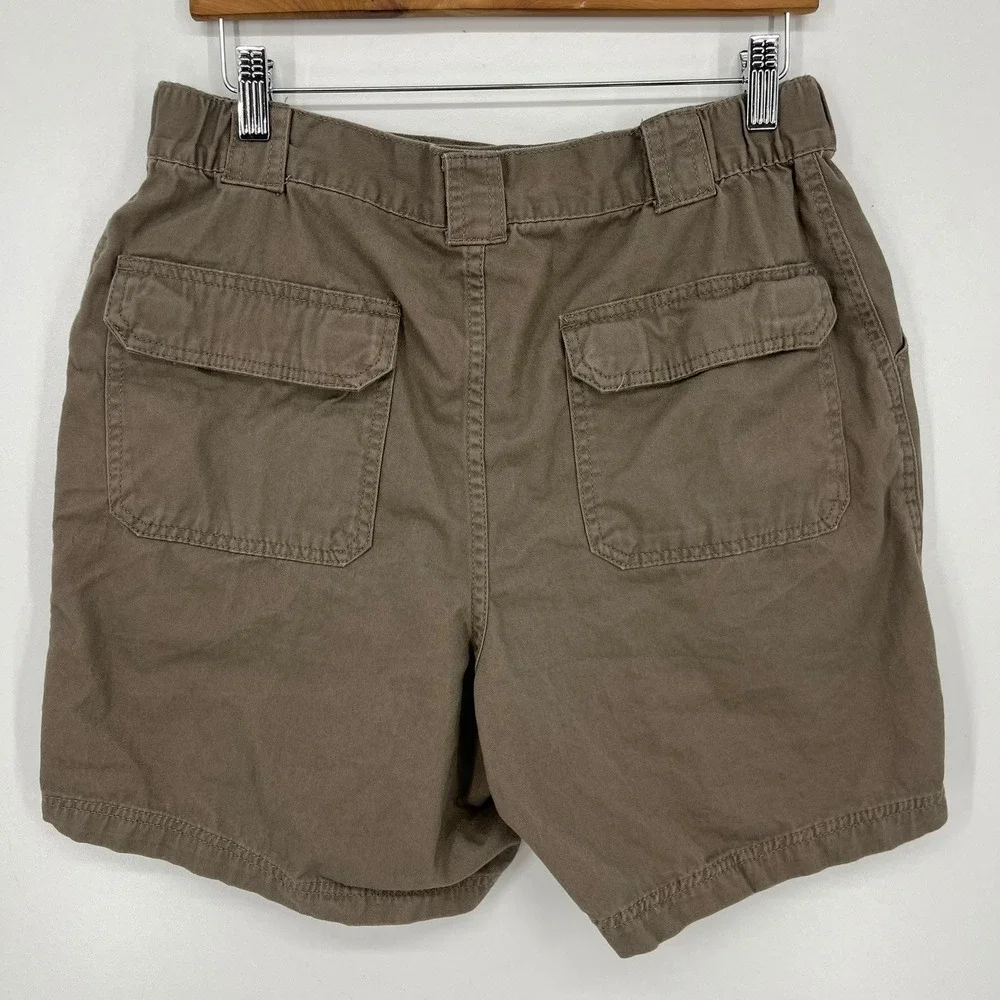 Croft & Barrow Mens Cargo Shorts Brown Cotton Size 32 Utility Outdoor Casual